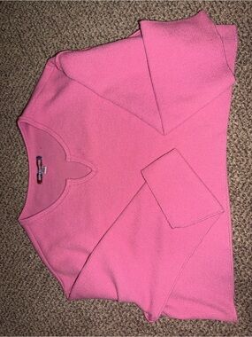 Urban Outfitters Pink V-Neck Knit Sweater